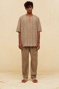 Caravana textured Split-Neck Shirt
