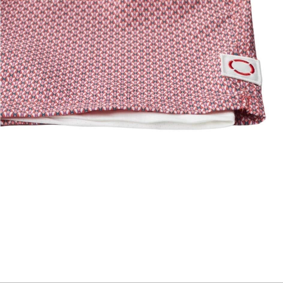 Public beach red designed swimwear￼￼
