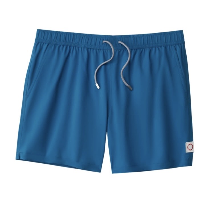 Public beach all blue swimwear ￼