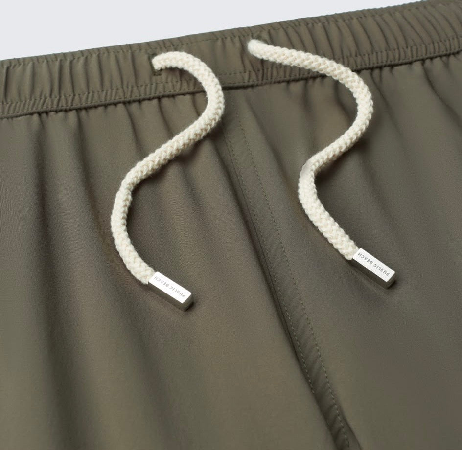 Public beach Olive Green swimwear ￼￼