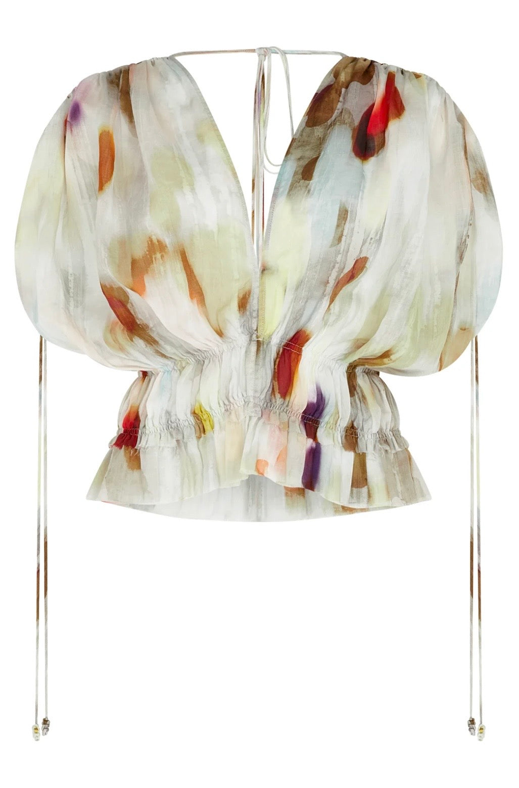 Caravana printed puff sleeve top