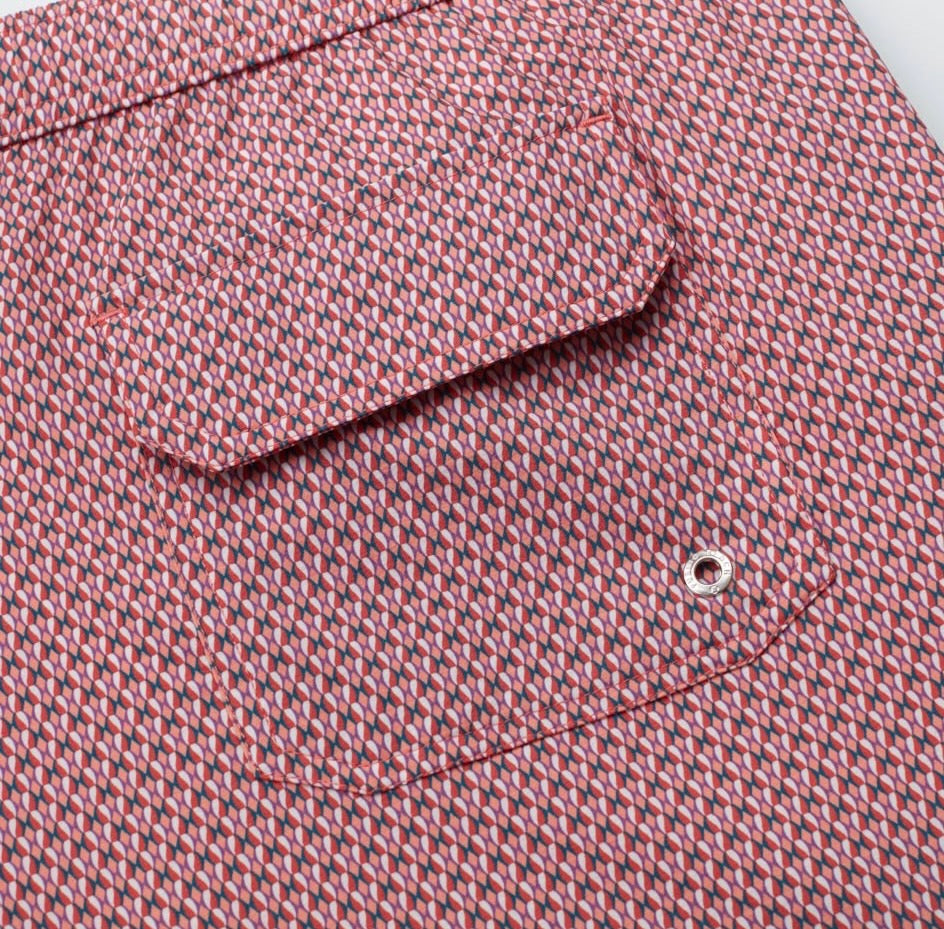 Public beach red designed swimwear￼￼