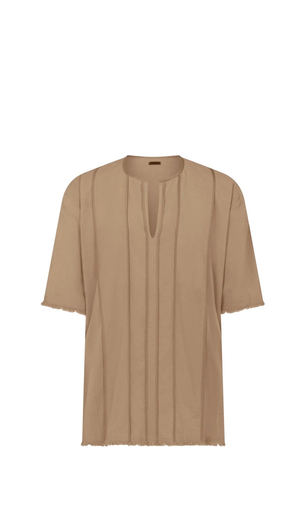 Caravana textured Split-Neck Shirt