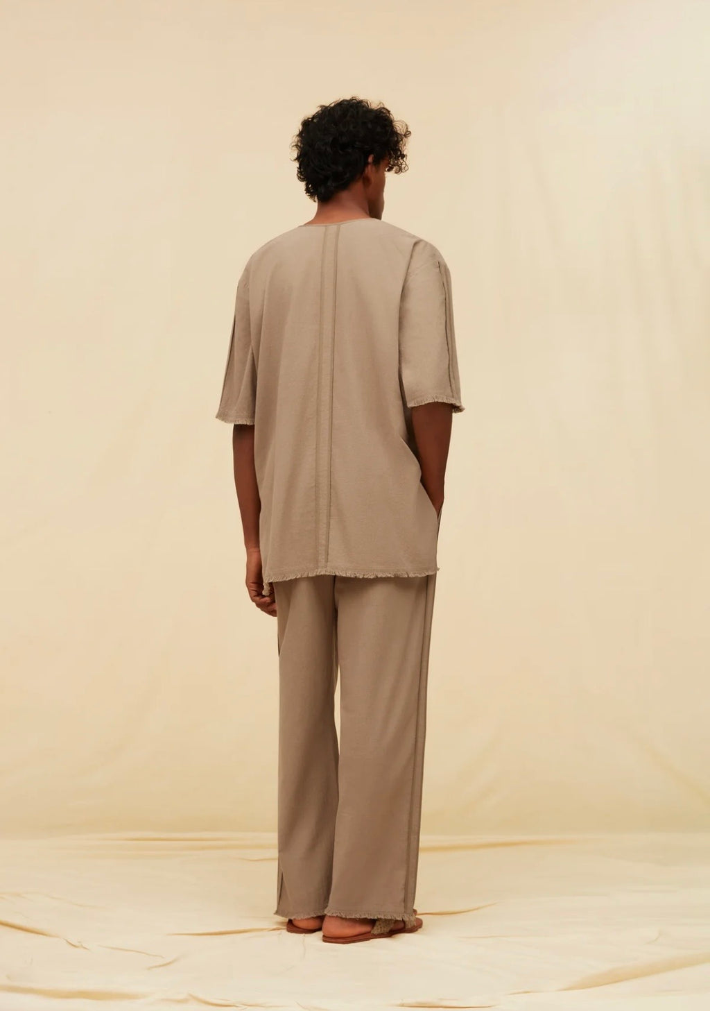 Caravana textured Split-Neck Shirt