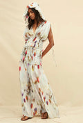 Caravana printed puff sleeve top