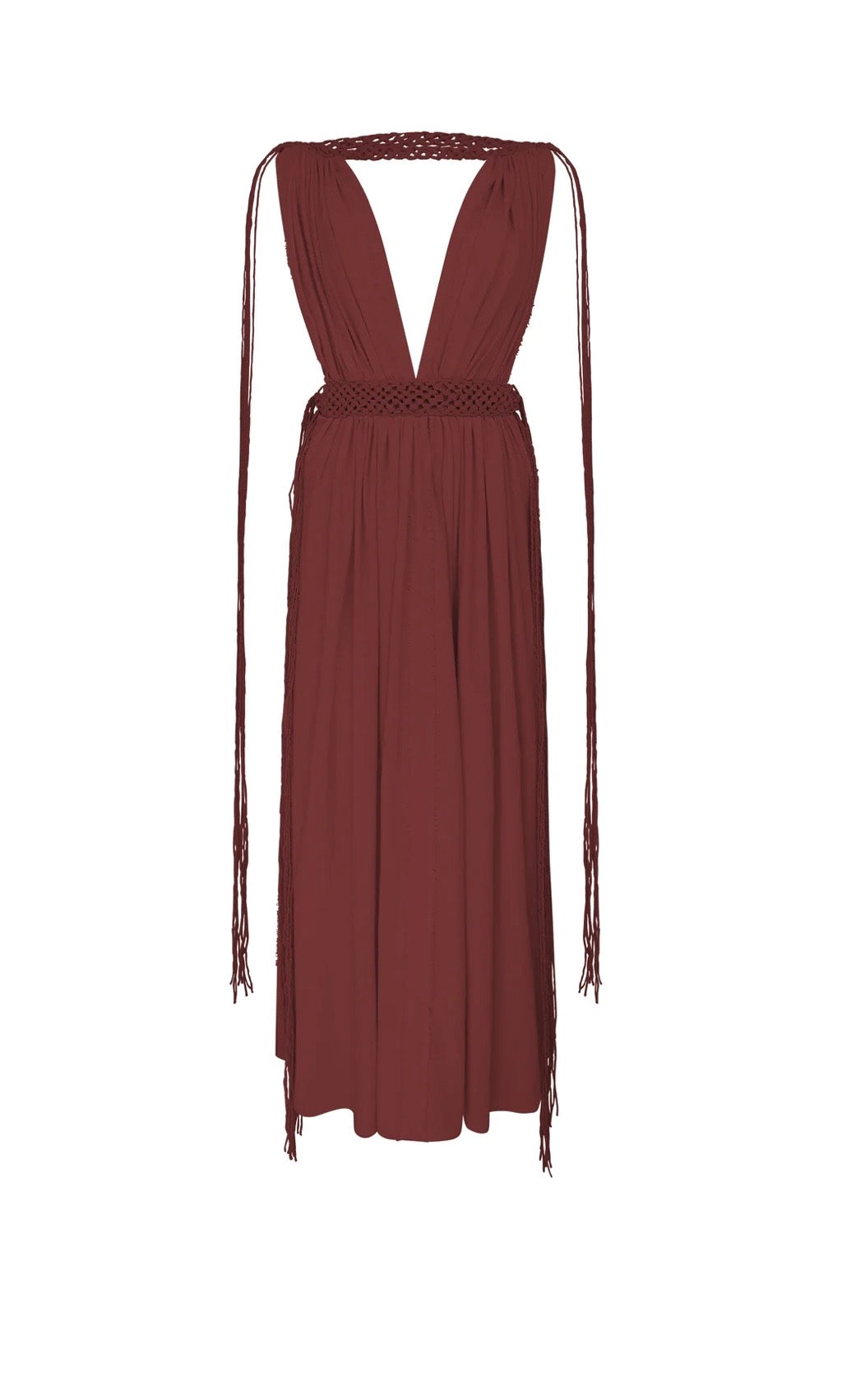 Maroon dress caravana