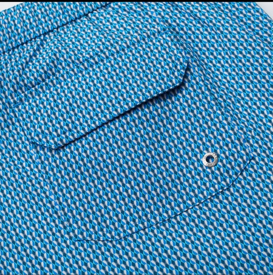 Public beach blue designed swimwear ￼￼